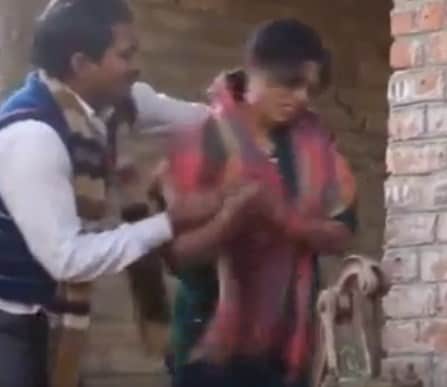 village aunty forcefully romance with her neighbour